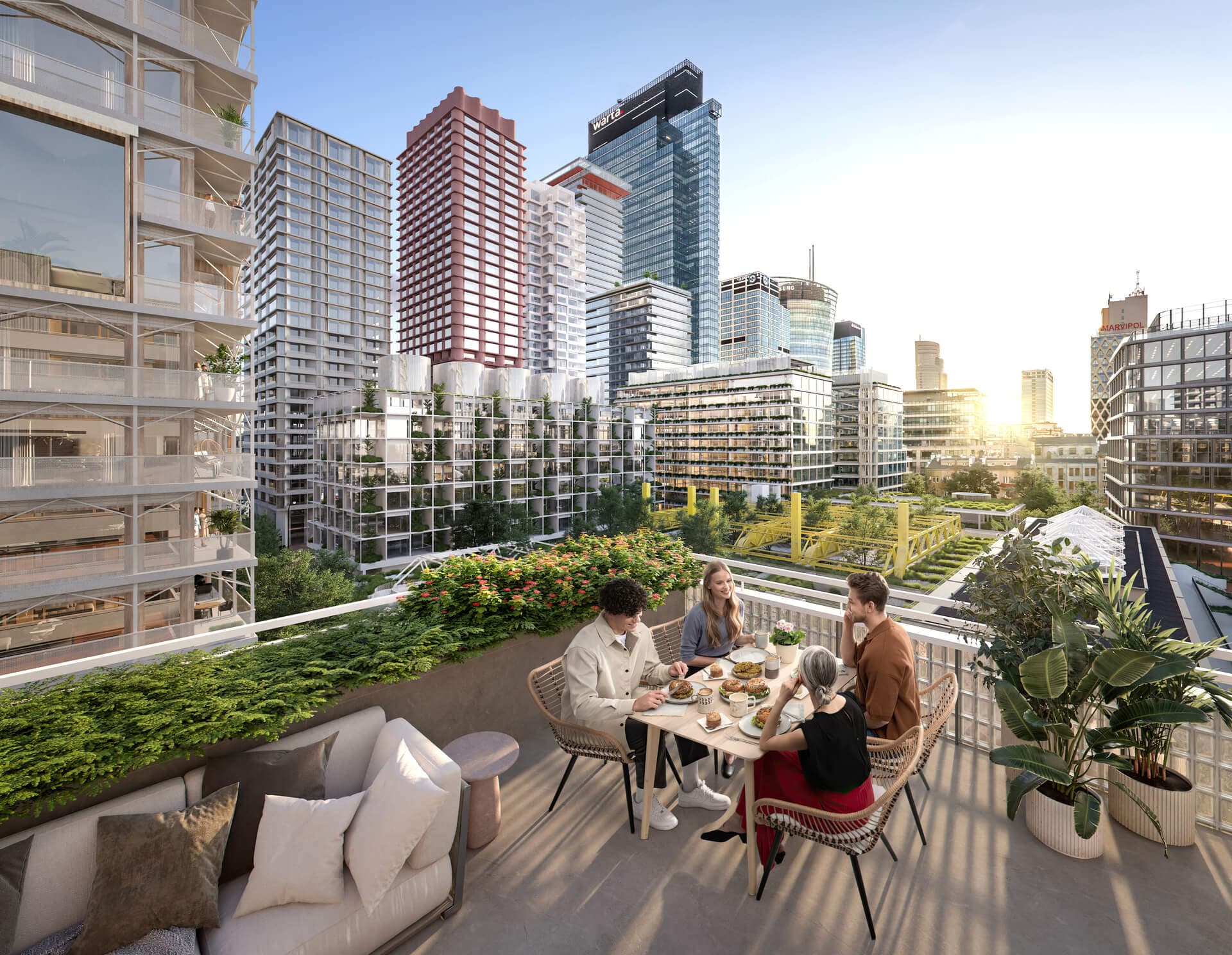 Położony w najbardziej dynamicznej części Woli, w samym sercu biznesowego centrum Warszawy.